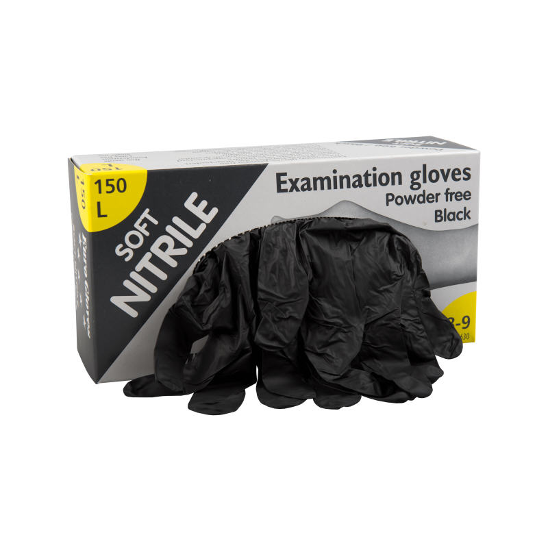 Glove Soft nitril Black Medium Powderfree Euroglove 200st